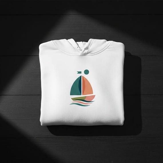 Minimalist Sailboat Illustration, Boho Nautical Art (PNG Digital Download)