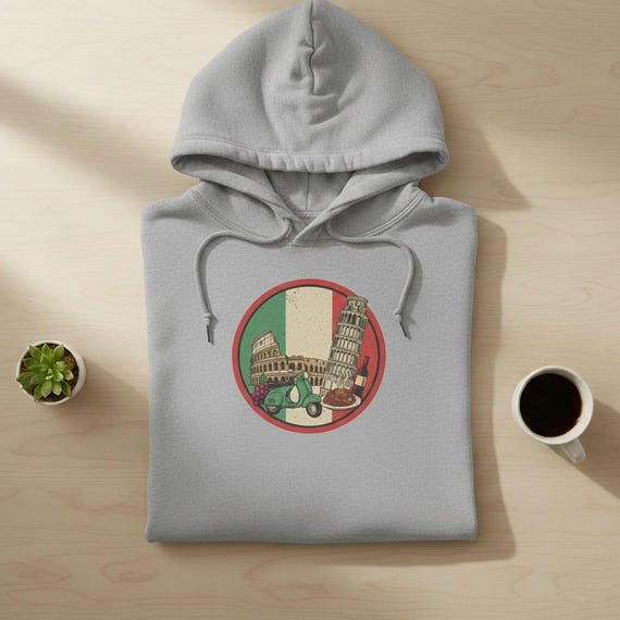 Vintage Italy Travel Badge | Italian Icons Emblem (Digital Download)