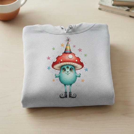 Mushroom Monster PNG | Kawaii Birthday Party Clipart (Digital Download)