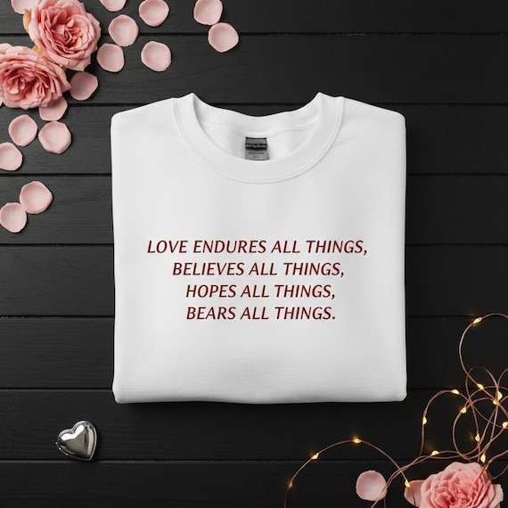 Love Endures All Things PNG, Bible Verse Art (Digital Download)