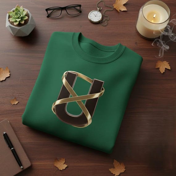 Luxury Letter U PNG | 3D Gold Ribbon Monogram, Elegant Metallic Alphabet Initial, High-Resolution Transparent Background