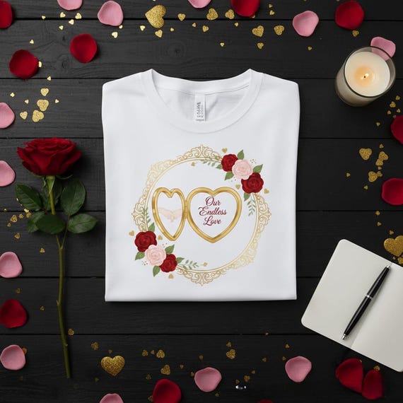 Vintage Gold Locket PNG, Red Rose Filigree Frame, Anniversary Design (Digital Download)