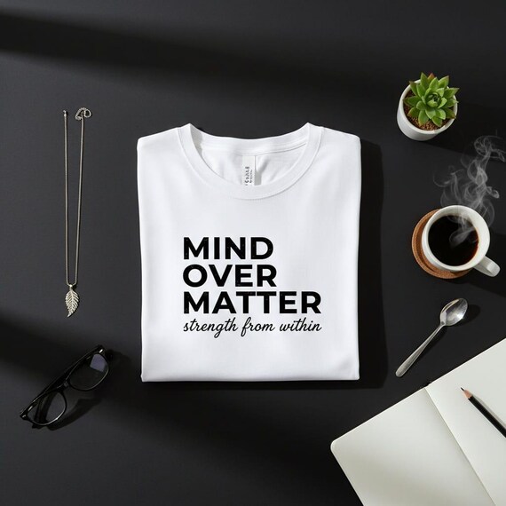 Mind Over Matter Typography Art, Motivational Gym Clipart (Digital Download)