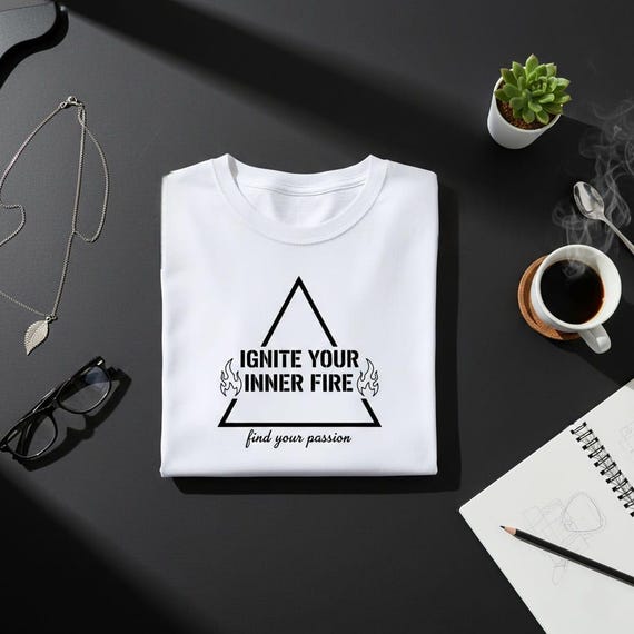 Ignite Your Inner Fire PNG: Minimalist Motivational Art (Digital Download)