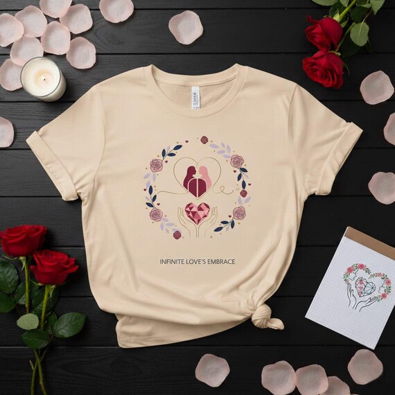 Lesbian Couple Valentine PNG, Geometric Heart Rose Wreath (Digital Download)