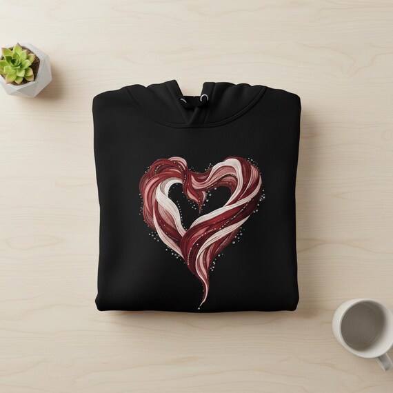 Red Cream Brush Stroke Heart PNG | Valentine Clipart (Digital Download)