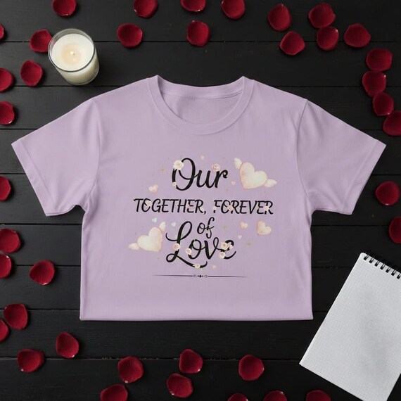 Watercolor Rose 'Our Together Forever' PNG, Romantic Typography Design (Digital Download)