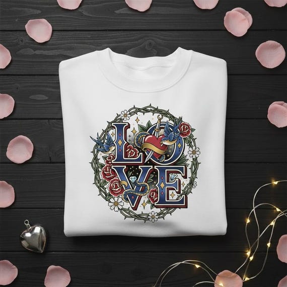 Old School Tattoo Love PNG, Valentine's Day Gift (Digital Download)