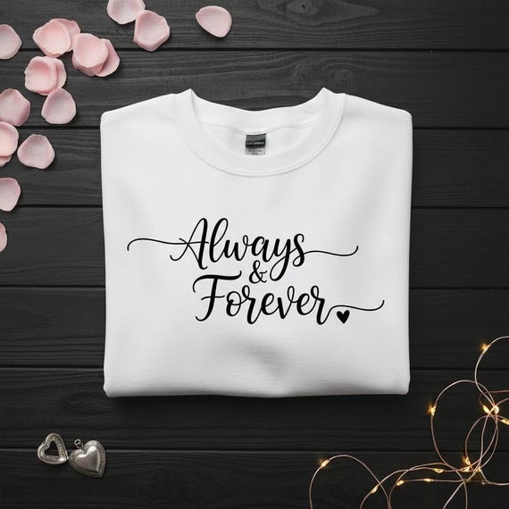 Always and Forever Calligraphy PNG, Romantic Wedding Anniversary Design (Digital Download)