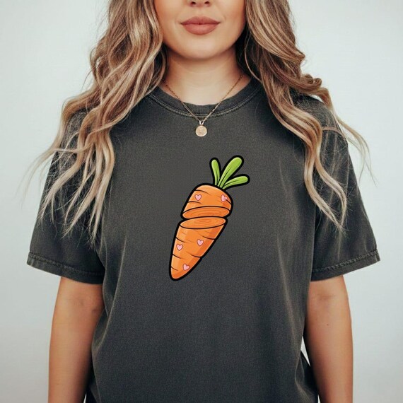 Kawaii Carrot Heart PNG - Veggie Sublimation Design (Digital Download