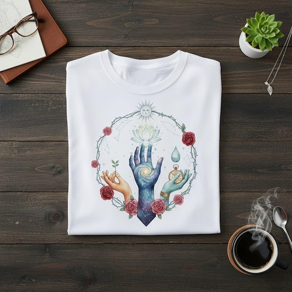Mystical Cosmic Hands PNG | Esoteric Galaxy Art (Transparent Background)