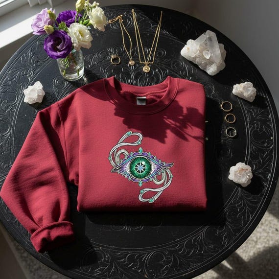 Stained Glass Emerald Eye PNG, Ornate Mystic Clipart (Digital Download)