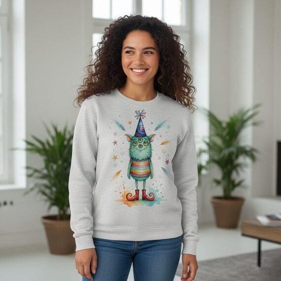 Watercolor Alien Monster Party Shirt – Whimsical Space Nursery Art