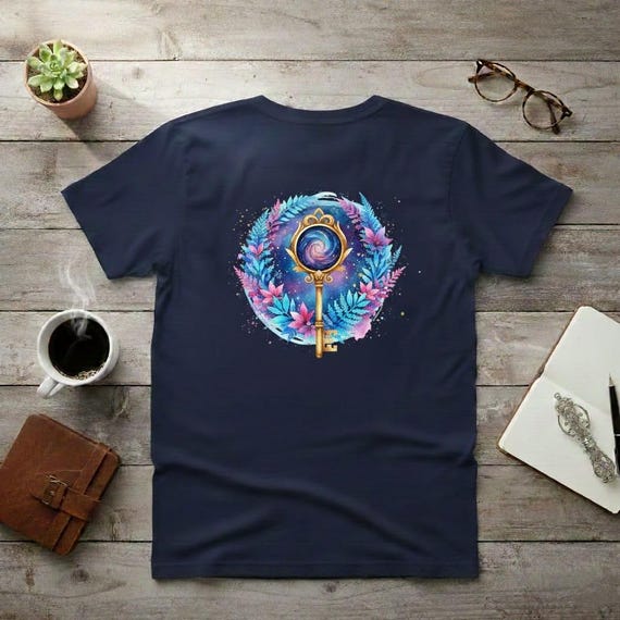 Galaxy Key PNG | Watercolor Floral Wreath Clipart (Digital Download)