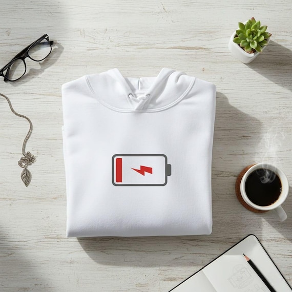 Low Battery PNG Icon, Red Lightning Bolt Clipart (Digital Download Stickers)