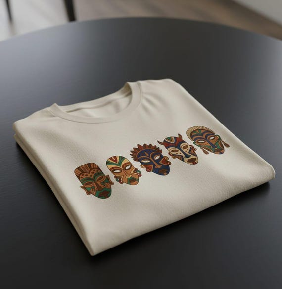 African Mask PNG Clipart: Tribal Art, Earth Tone Graphics (Digital Download, Sublimation Files)