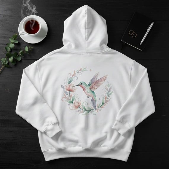 Watercolor Hummingbird Wreath PNG | Boho Floral Design (Digital Download)