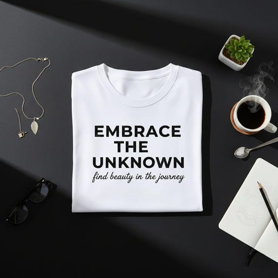 Embrace The Unknown PNG | Minimalist Travel Quote Art (Digital Download )