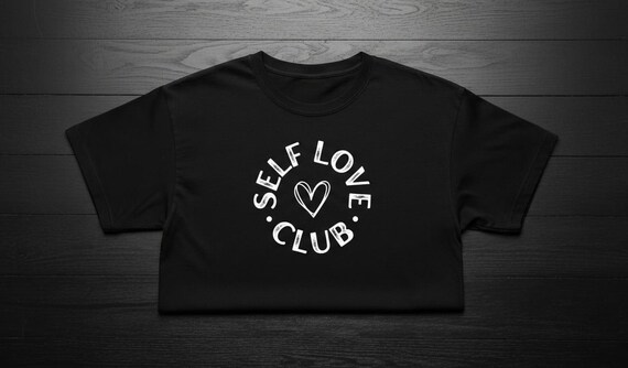 Self Love Club Graphic Tee - Minimalist Heart, Mental Health