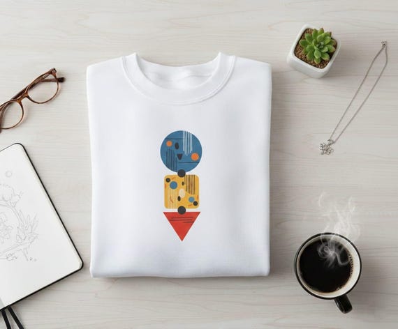 Bauhaus Totem PNG | Abstract Geometric Art (Transparent Background)