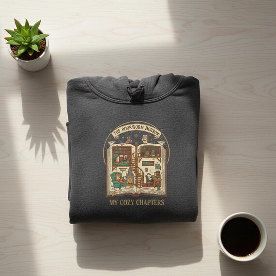 Bookworm Burrow PNG | Cozy Book Nook Cottagecore Illustration (Digital Download)