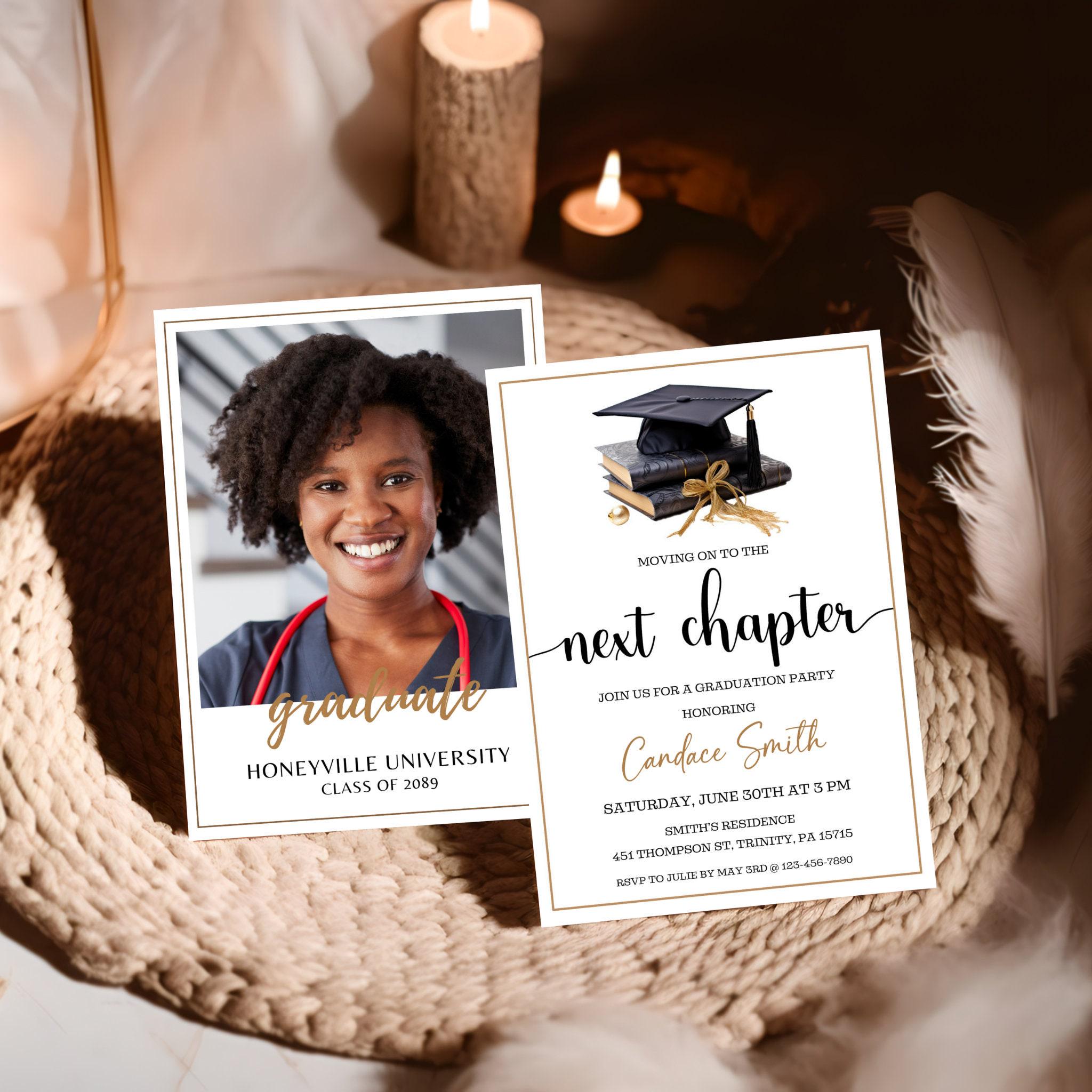 Editable Modern Graduation Announcement - Graduation Invitation ...