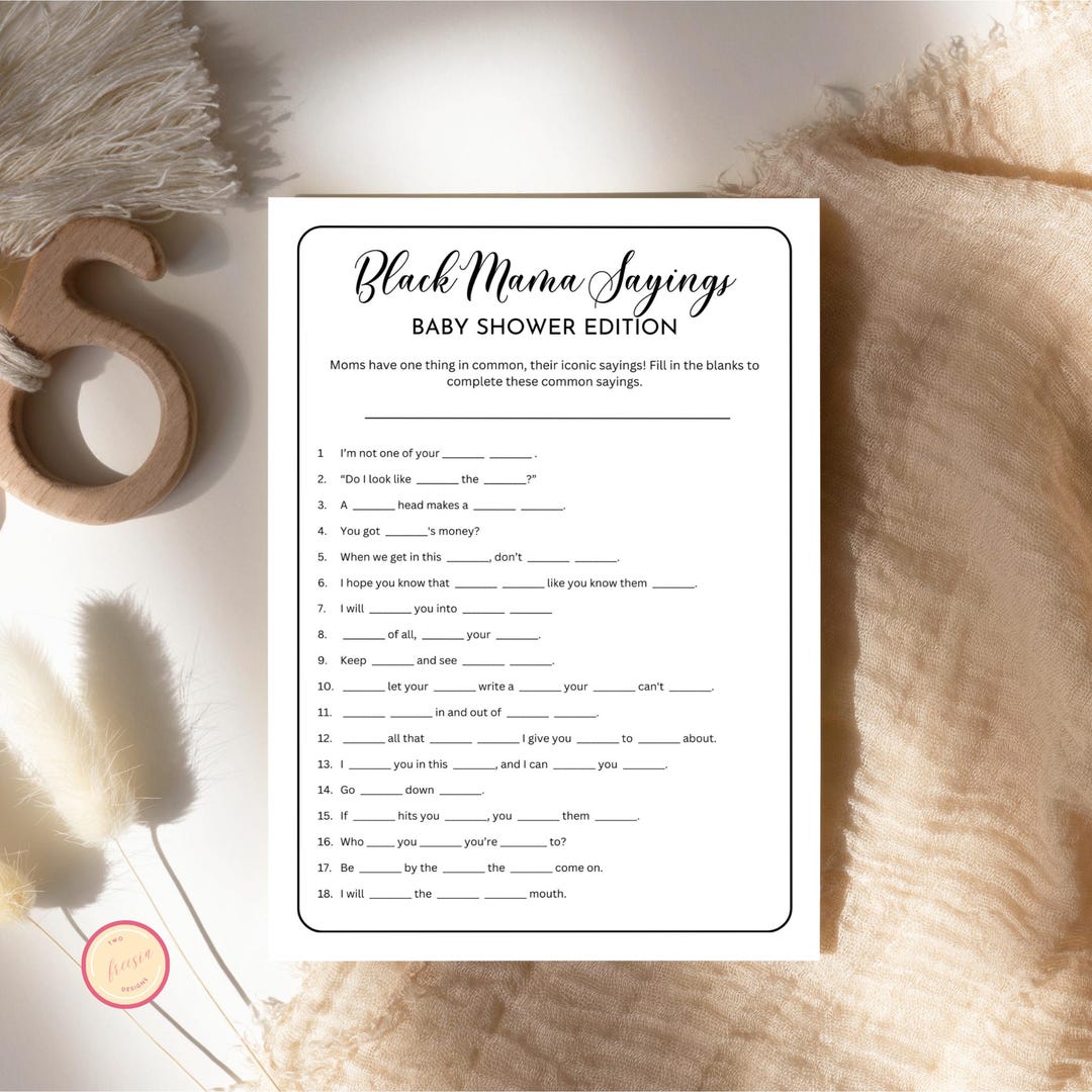 Black Baby Shower Game, Do You Know This Iconic Sayings?, Fun Game