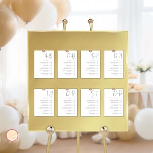 5x7 Alphabetical Seating Chart Template, Elegant Seating Plan, Table Seating Chart Printable, Template Seating Chart, Alphabetical Seating