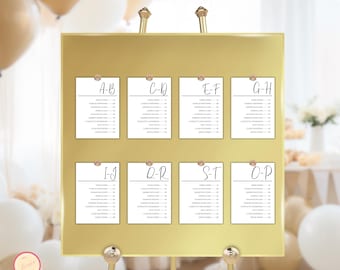 5x7 Alphabetical Seating Chart Template, Elegant Seating Plan, Table Seating Chart Printable, Template Seating Chart, Alphabetical Seating