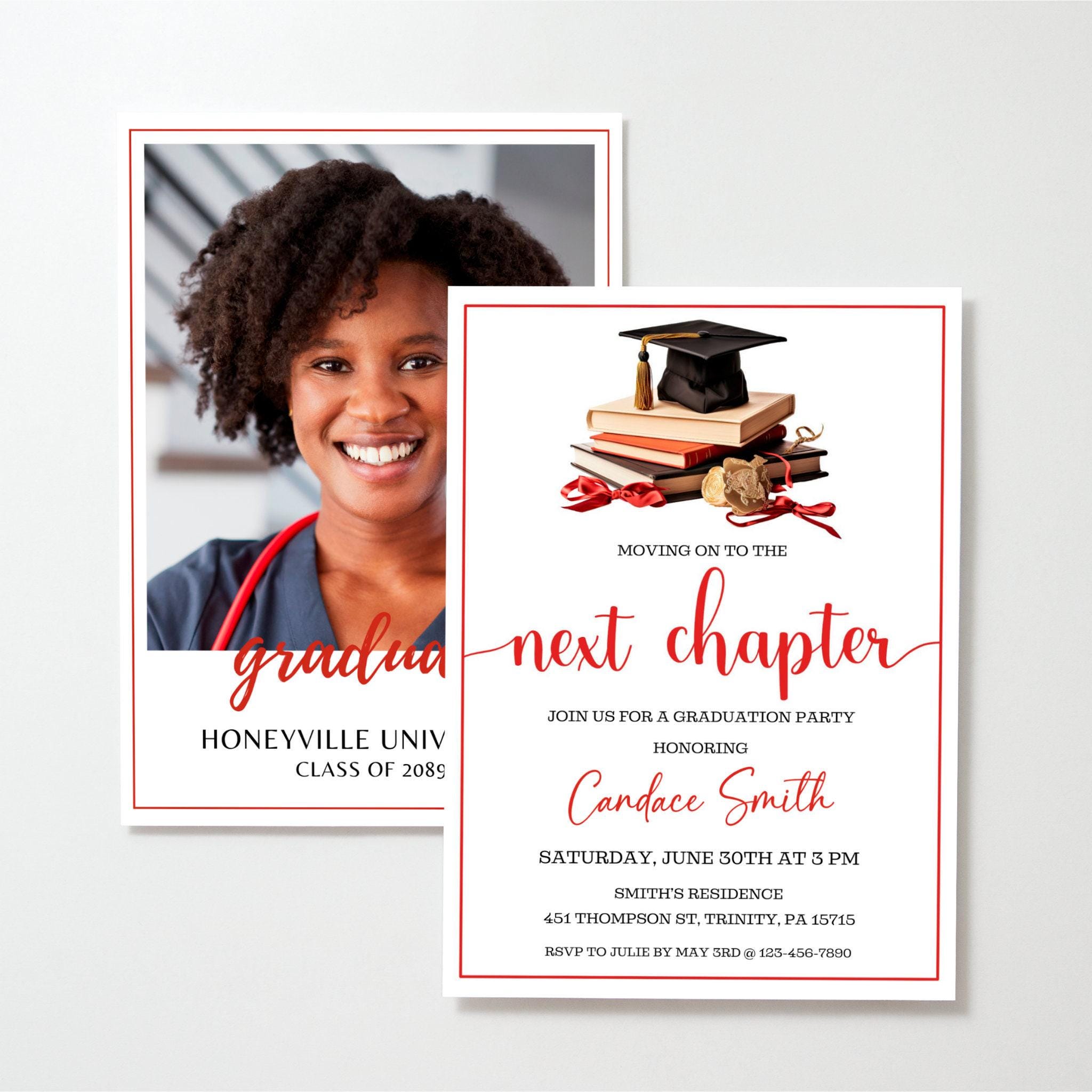 Editable Graduation Invitation Template - Modern Graduation ...