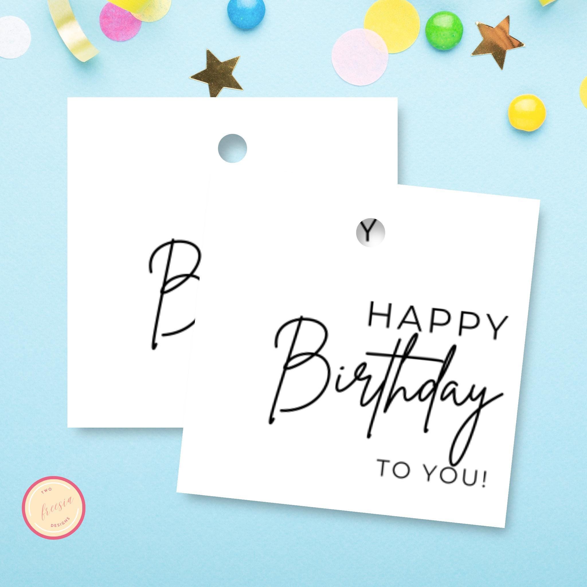 Printable Happy Birthday to You Gift Tag - Cookie Square 3x3 Tag