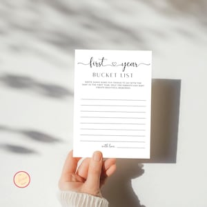 Baby Bucket List Spielvorlage, Geschlechtsneutral, minimalistisches Babypartyspiel, Babypartyaktivität, moderne minimalistische Babyparty