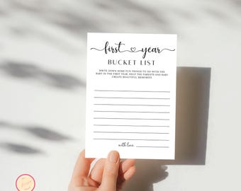 Szablon gry Baby Bucket List, neutralny pod względem płci, minimalistyczna gra na baby shower, aktywność na baby shower, nowoczesny minimalistyczny baby shower