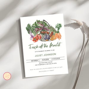 She&#39;s Off The Market Bridal Shower Invitation Template, Farmers Market Bridal Shower Invitation, Fresh Off The Market Bridal Shower Invite