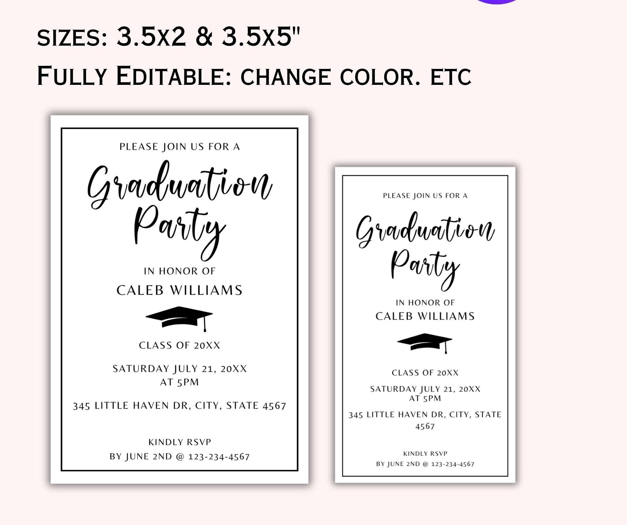 Graduation Party Invitation Insert Card - Class of 2026 - Gp01 - Etsy