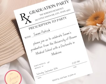 Medical School - Nurse Graduation Announcement - Bsn - Rn Graduation Party Invitation Template - Senior Graduation Party Invite - Gp01