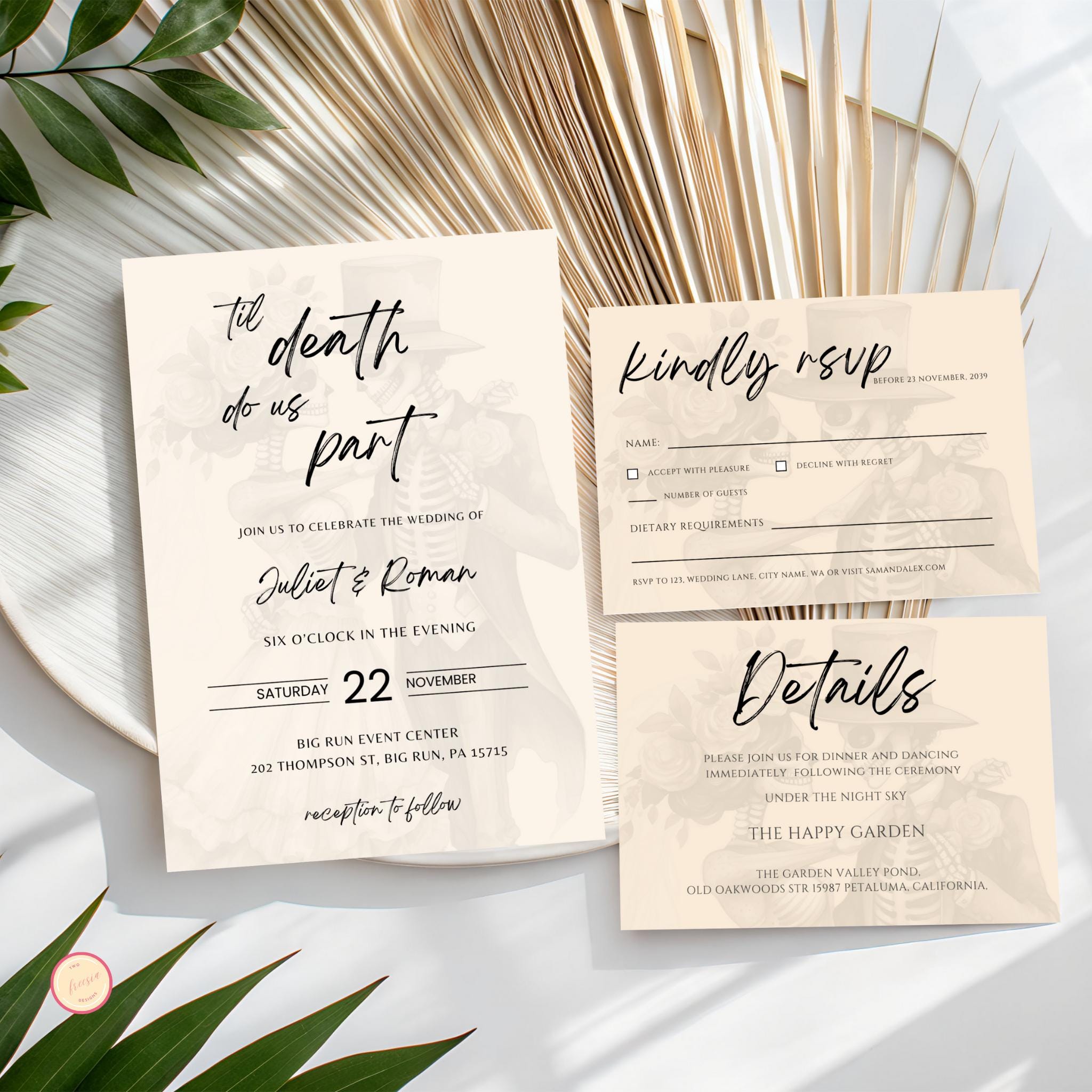 Till Death Do Us Part Halloween Wedding Invitation Template