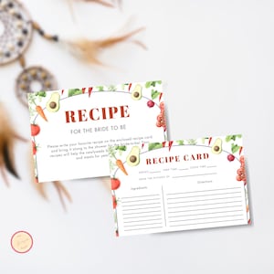 Frisch vom Markt Rezept für die zukünftige Braut Kartenvorlage, Farmers Market Brautpartykarten, druckbare Rezept-Ausfüllkarten