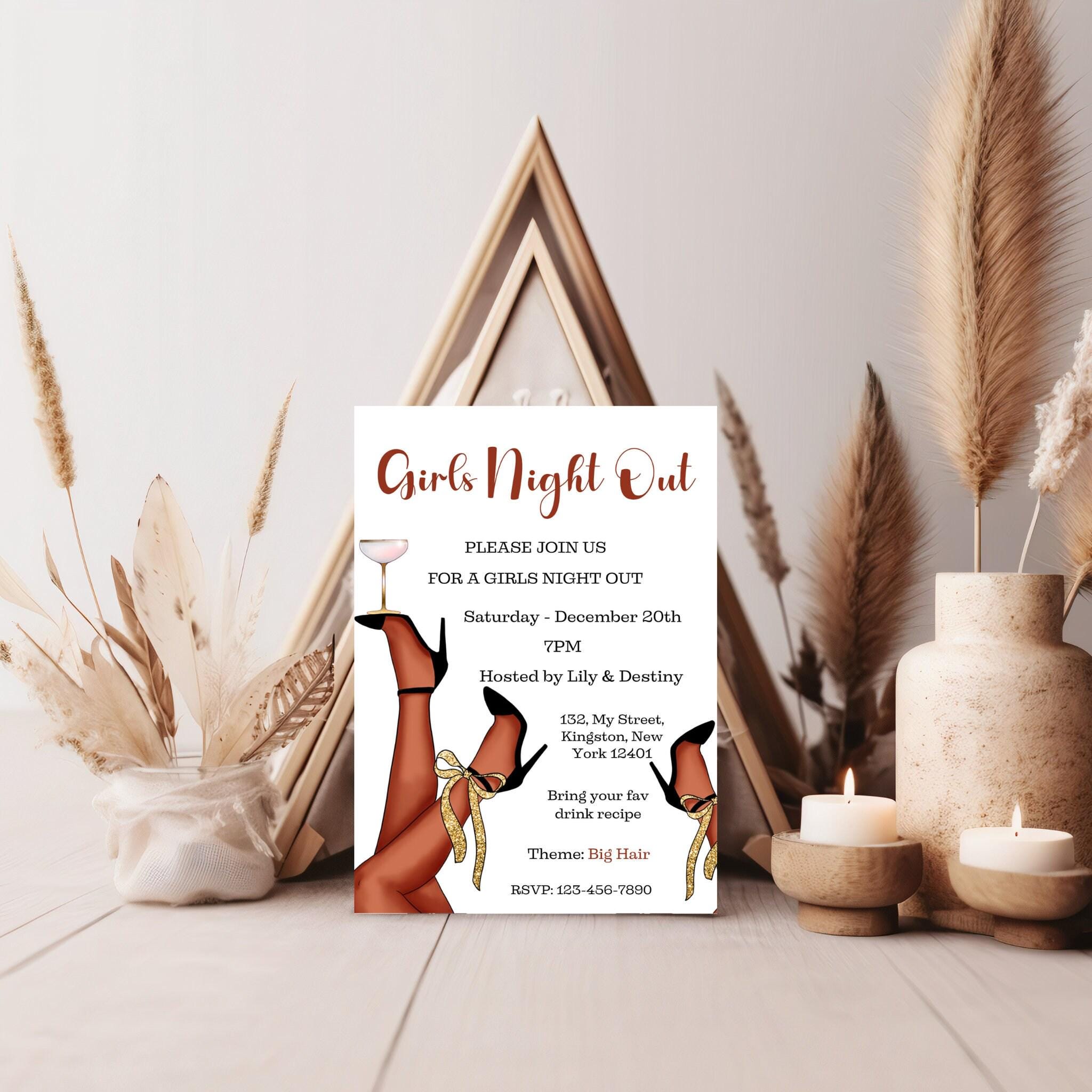 Girls Night Out Invitation Template – Editable Bachelorette Party ...