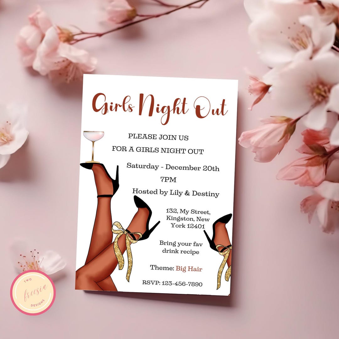 Girls Night Out Invitation Template – Editable Bachelorette Party ...