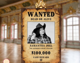 Custom Editable Wanted Poster Template, Wanted Poster Welcome Party Sign, Wild West Party, Cowgirl Party, Outlaw Wanted Sign, Western Party