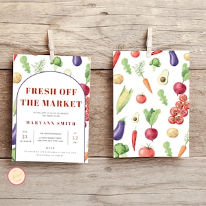 Fresh Off The Market Bridal Shower Invite, She&#39;s Off The Market Bridal Shower Invitation Template, Farmers Market Bridal Shower Invitation