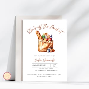 She&#39;s Off The Market Bridal Shower Invitation Template, Farmers Market Bridal Shower Invitation, Fresh Off The Market Bridal Shower Invite