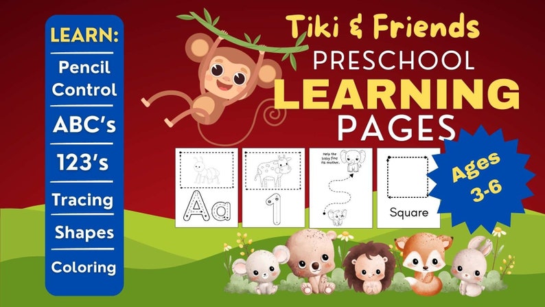Preschool Learning Activity Worksheets, Alphabet Tracing (PDF) - Etsy