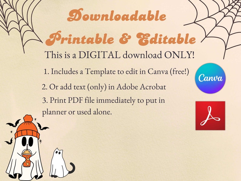 Retro Halloween Digital Planner Printable Halloween Party Planner ...