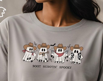 Spooky Halloween Ghosts PNG, Boot Scootin Sawgrass Sublimation Design (Digital Download)