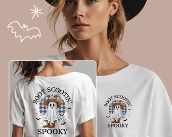 Spooky Halloween Ghost PNG – Boot Scootin' Western Design (Digital Download)