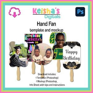 Hand Fans Blank Template, DIY Party, PSD Files, Create your own design, PSD Mockups, Party Favors, Party Planner, Instant Download