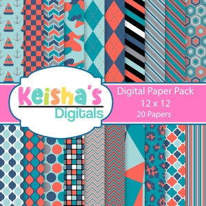 Papel digital temático para bebês, uso comercial, listras, bolinhas, leopardos, chevrons, laranjas, azuis, pretos, download instantâneo