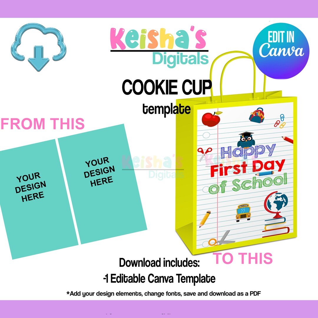 Gift Bag Label Canva Template, Party Favor Template, DIY Party, Blank ...